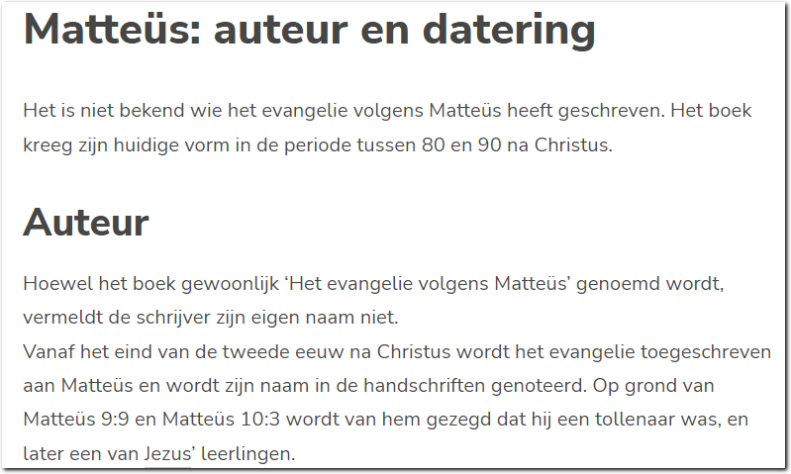 Schrijver Mattheus